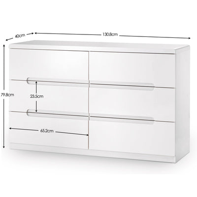 Manhattan 6 Drawer Wide Chest – Julian Bowen, view 2