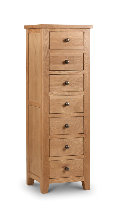 Marlborough 7 Drawer Narrow Chest – Julian Bowen