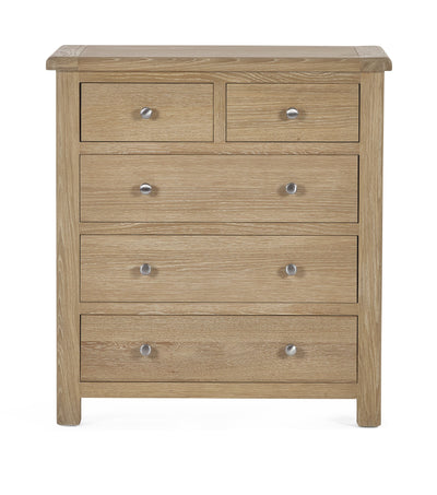 Memphis Limed Oak 3 + 2 Drawer Chest – Julian Bowen, view 6