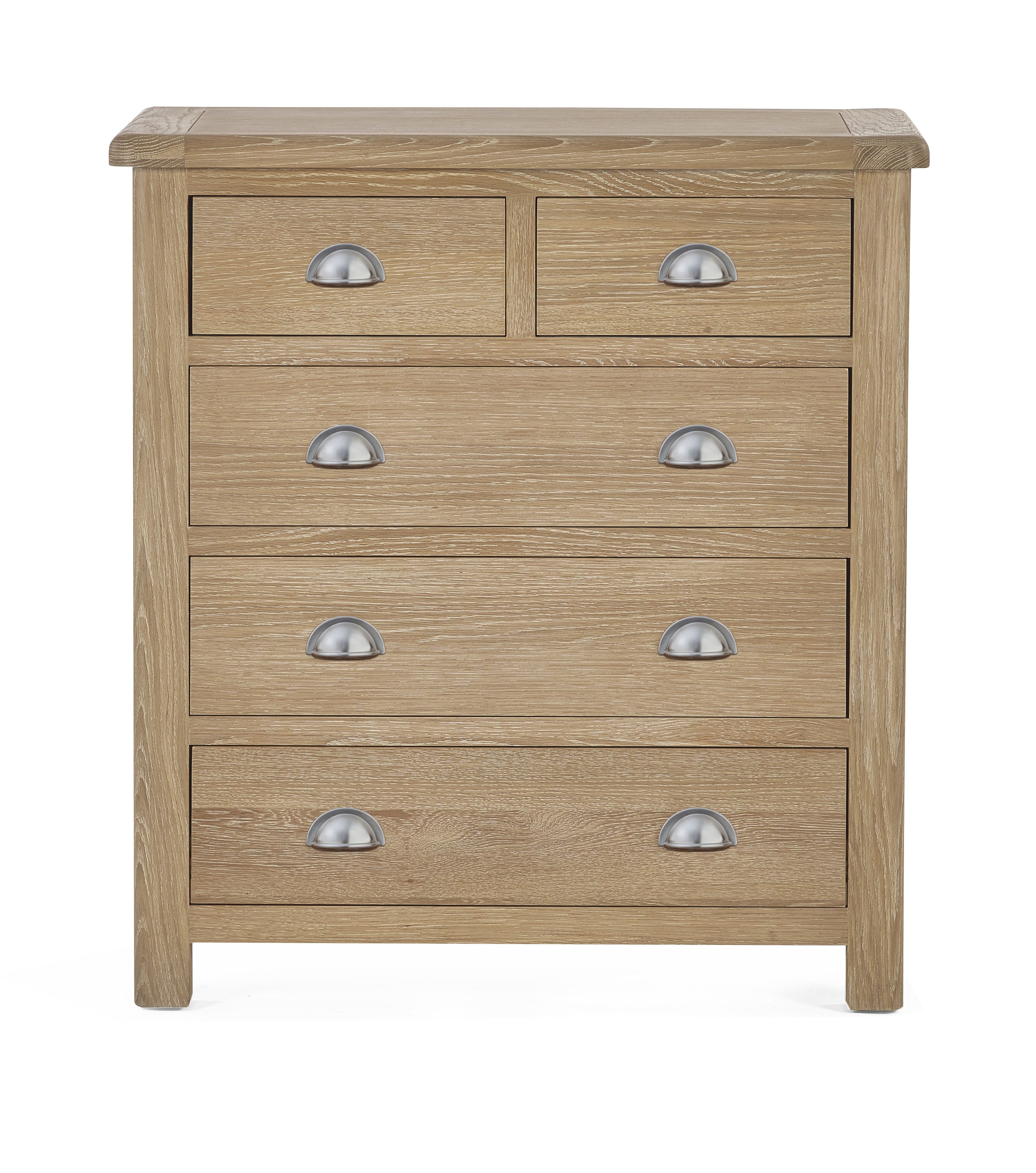 Memphis Limed Oak 3 + 2 Drawer Chest – Julian Bowen, view 5