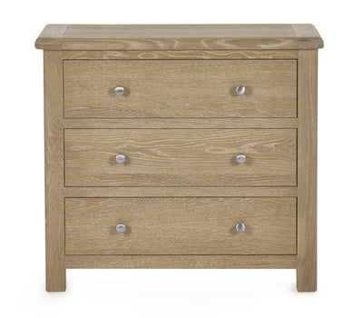 Memphis Limed Oak 3 Drawer Chest – Julian Bowen, view 6
