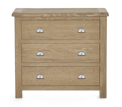 Memphis Limed Oak 3 Drawer Chest – Julian Bowen, view 5