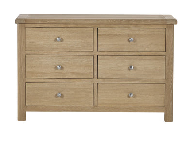 Memphis Limed Oak 6 Drawer Wide Chest – Julian Bowen, view 6