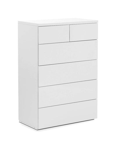 Julian Bowen Chest Of Drawers Monaco 4+2 Drw Chest - White Gloss Bed Kings