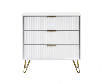 Murano 3 Drawer Chest - Matt White – Julian Bowen, view 3