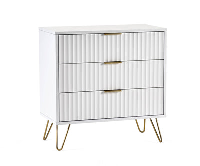 Murano 3 Drawer Chest - Matt White – Julian Bowen