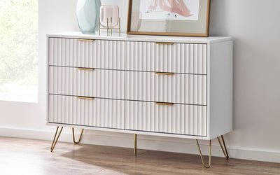Murano 6 Drawer Chest - Matt White – Julian Bowen, view 2