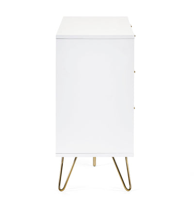 Murano 6 Drawer Chest - Matt White – Julian Bowen, view 3