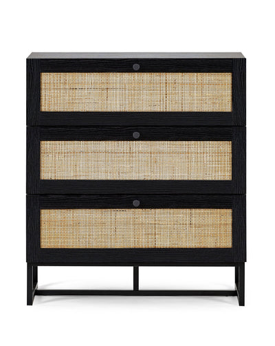 Padstow 3 Drawer Chest - Black – Julian Bowen, view 3