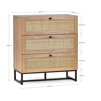 Padstow 3 Drawer Chest - Oak – Julian Bowen, view 4