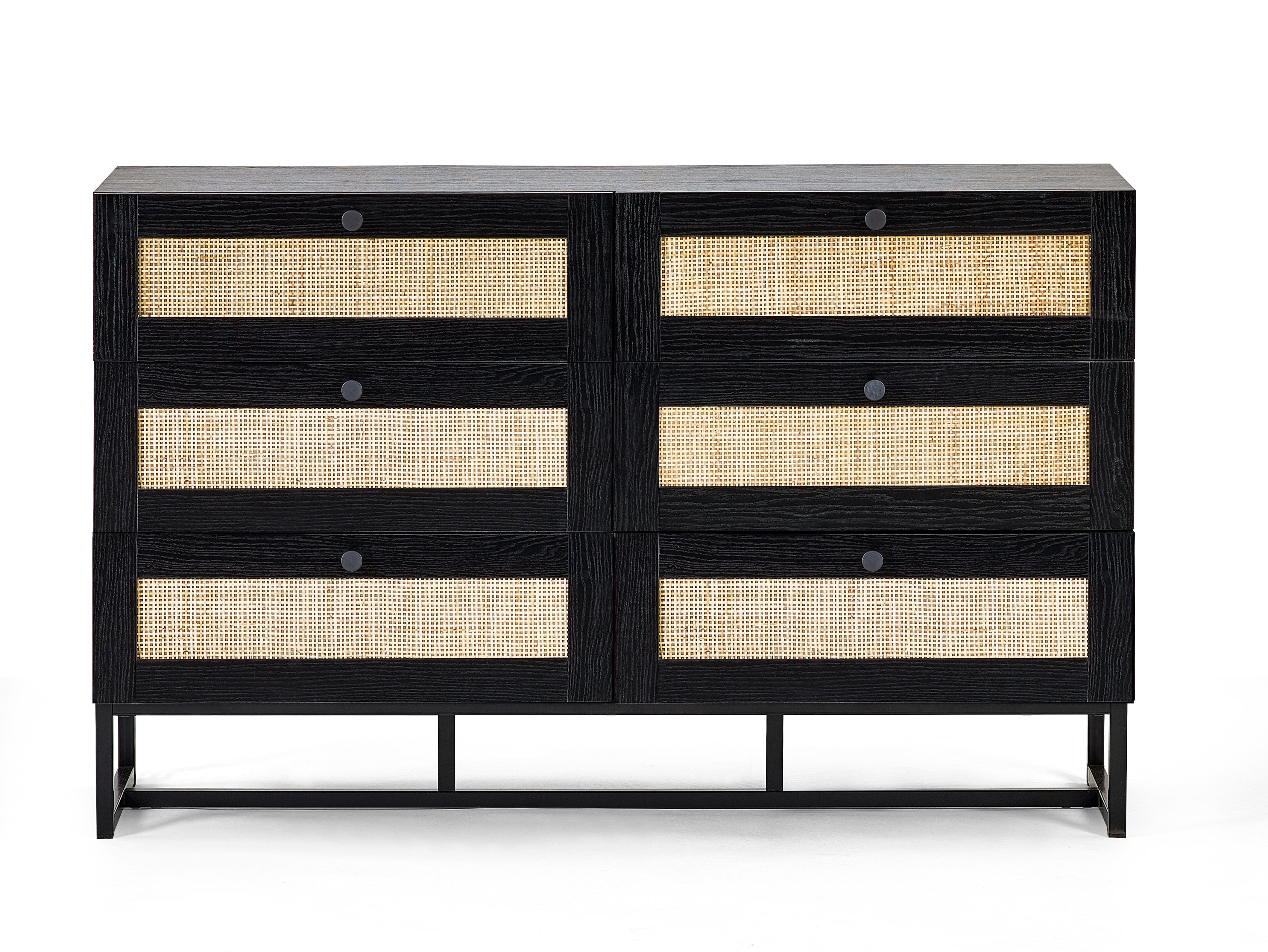 Padstow 6 Drawer Chest - Black – Julian Bowen, view 2