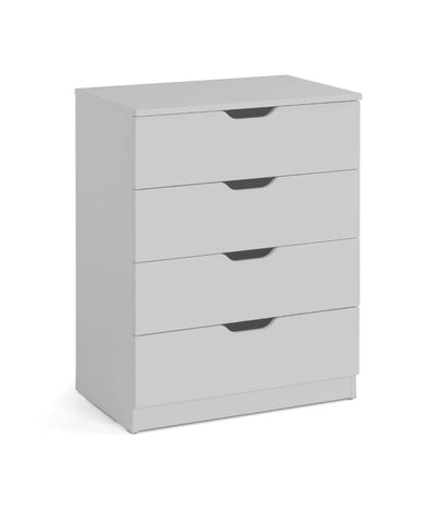 Julian Bowen CHEST OF DRAWERS Pluto 4 Drawer Chest - Dove Grey Bed Kings