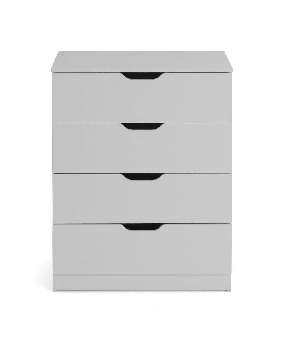 Julian Bowen CHEST OF DRAWERS Pluto 4 Drawer Chest - Dove Grey Bed Kings