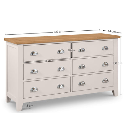 Richmond 6 Drawer Wide Chest – Julian Bowen, view 6
