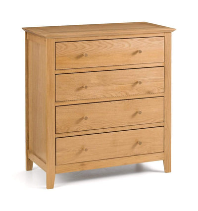 Julian Bowen Chest Of Drawers Salerno Shaker Oak 4 Drawer Chest Bed Kings