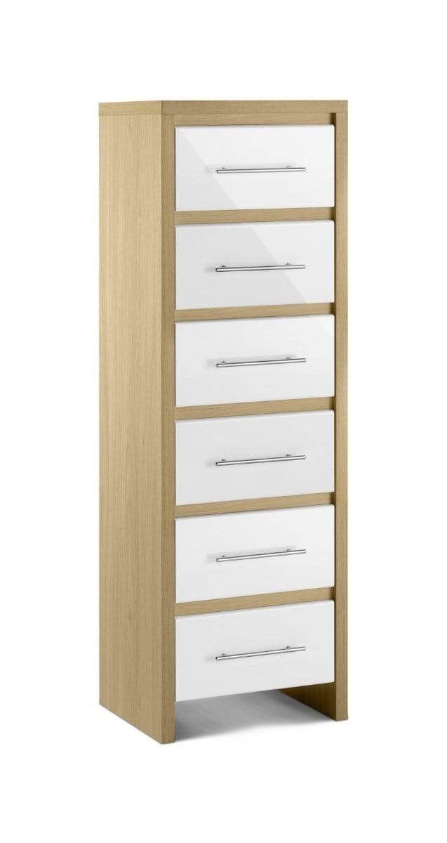 Julian Bowen Chest Of Drawers Stockholm 6 Drawer Narrow Chest Bed Kings