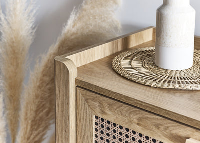 Sydney 3 Drawer Chest - Rattan Effect – Julian Bowen, view 4