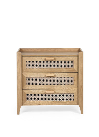 Sydney 3 Drawer Chest - Rattan Effect – Julian Bowen, view 2