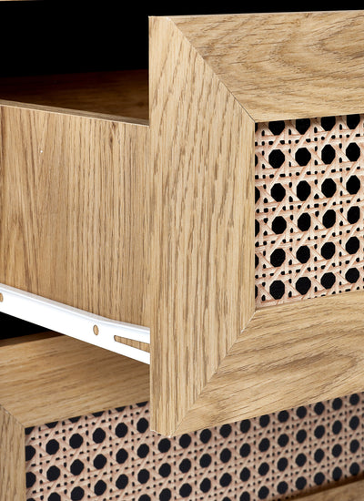 Sydney 5 Drawer Chest - Rattan Effect – Julian Bowen, view 7