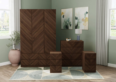 Catania 3 Door 4 Drawer Wardrobe Royal Walnut – GFW, view 3