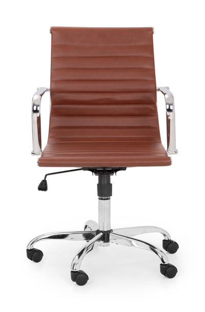 Gio Brown & Chrome Office Chair – Julian Bowen, view 7