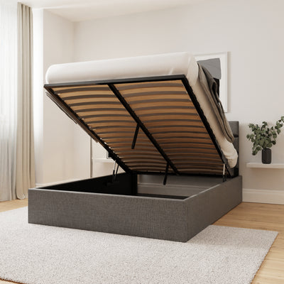 Hudson 135cm End Lift Ottoman Bed – Grey