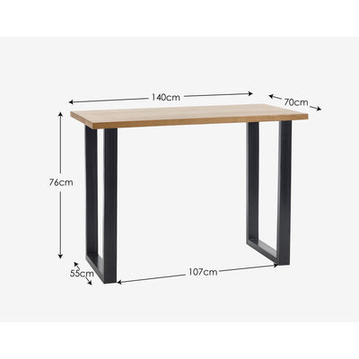 Brooklyn Oak Bar Table And 2 Luxe Blue Bar Stools