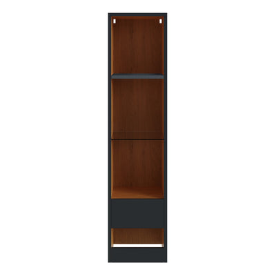 Leon Tall Shelf Unit With LED Anthracite/Oak – GFW, view 4