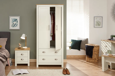 Lancaster 2 Door 2 Drawer Wardrobe Cream – GFW, view 4