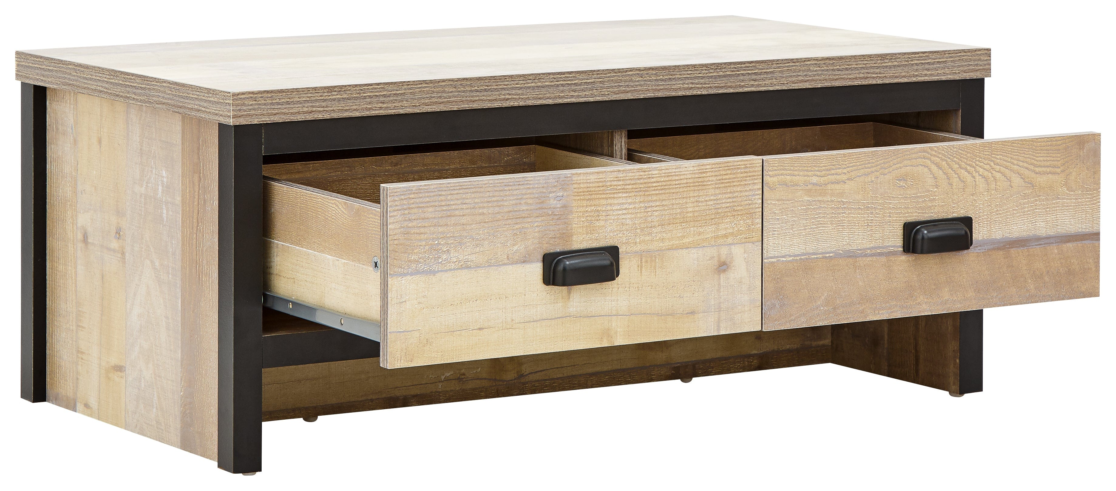 GFW Coffee Table Boston 2 Drawer Coffee Table Oak Bed Kings
