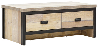 GFW Coffee Table Boston 2 Drawer Coffee Table Oak Bed Kings