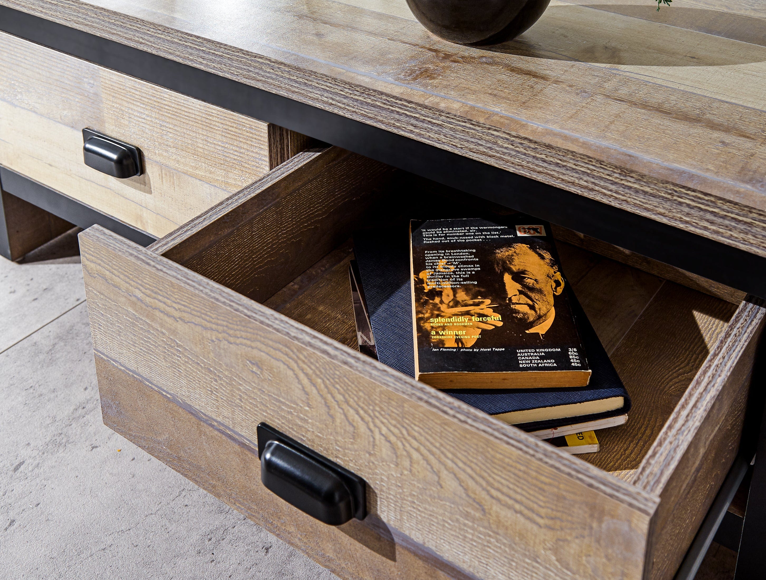 GFW Coffee Table Boston 2 Drawer Coffee Table Oak Bed Kings