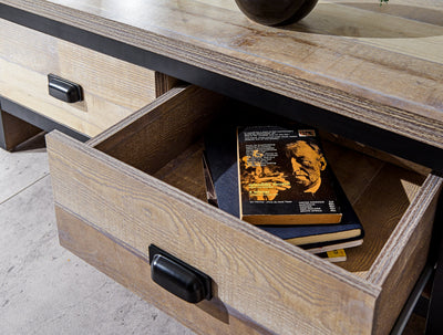 GFW Coffee Table Boston 2 Drawer Coffee Table Oak Bed Kings
