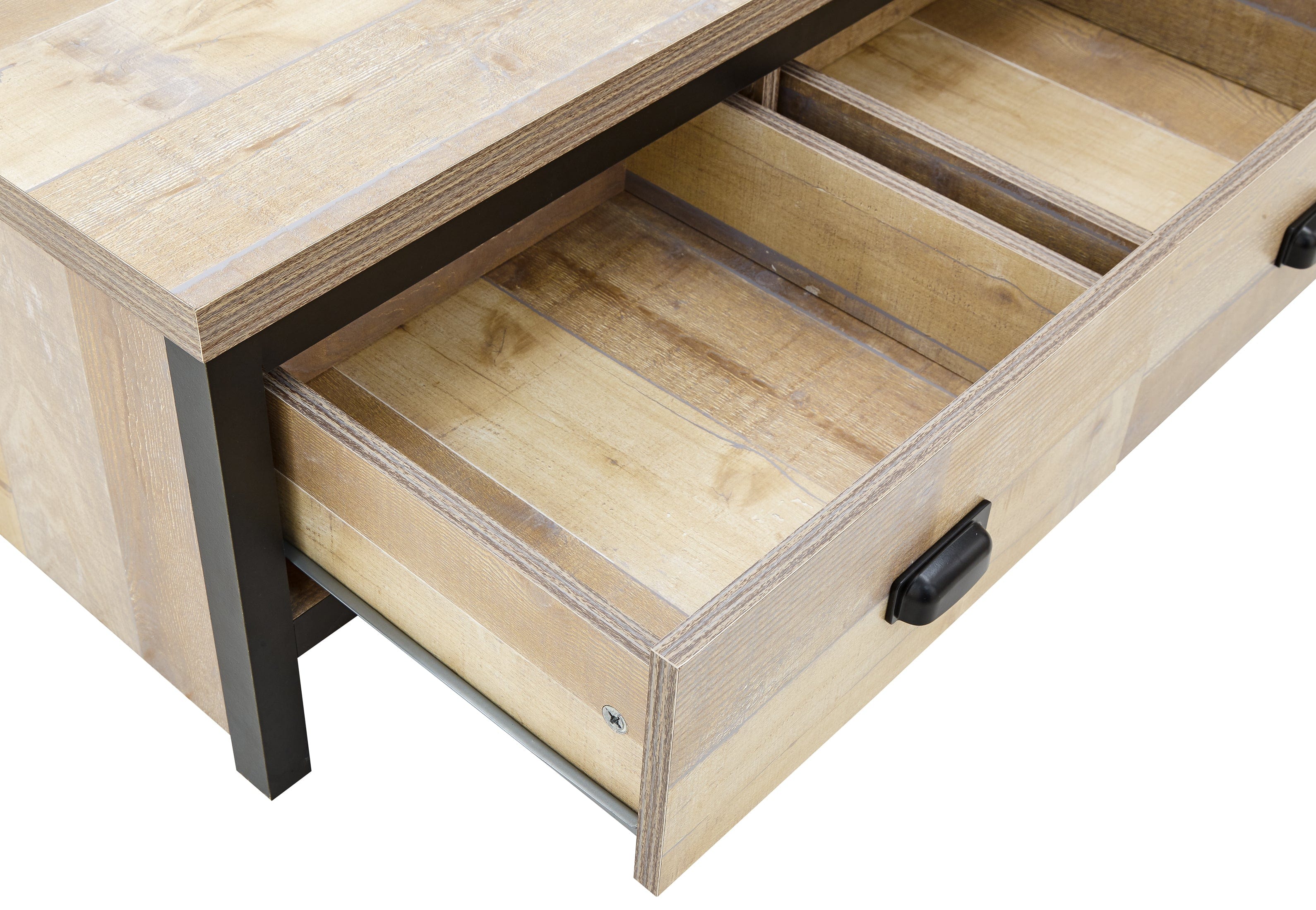 GFW Coffee Table Boston 2 Drawer Coffee Table Oak Bed Kings