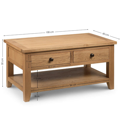Astoria Coffee Table With 2 Drawers – Julian Bowen, view 2
