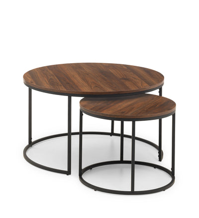 Bellini Round Nesting Coffee Table - Walnut – Julian Bowen