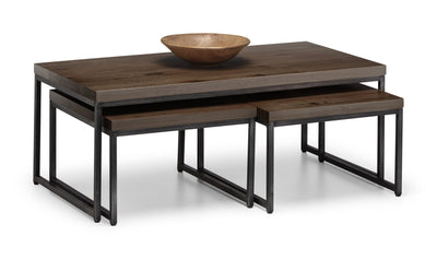 Brooklyn Nesting Coffee Tables - Dark Oak – Julian Bowen, view 2