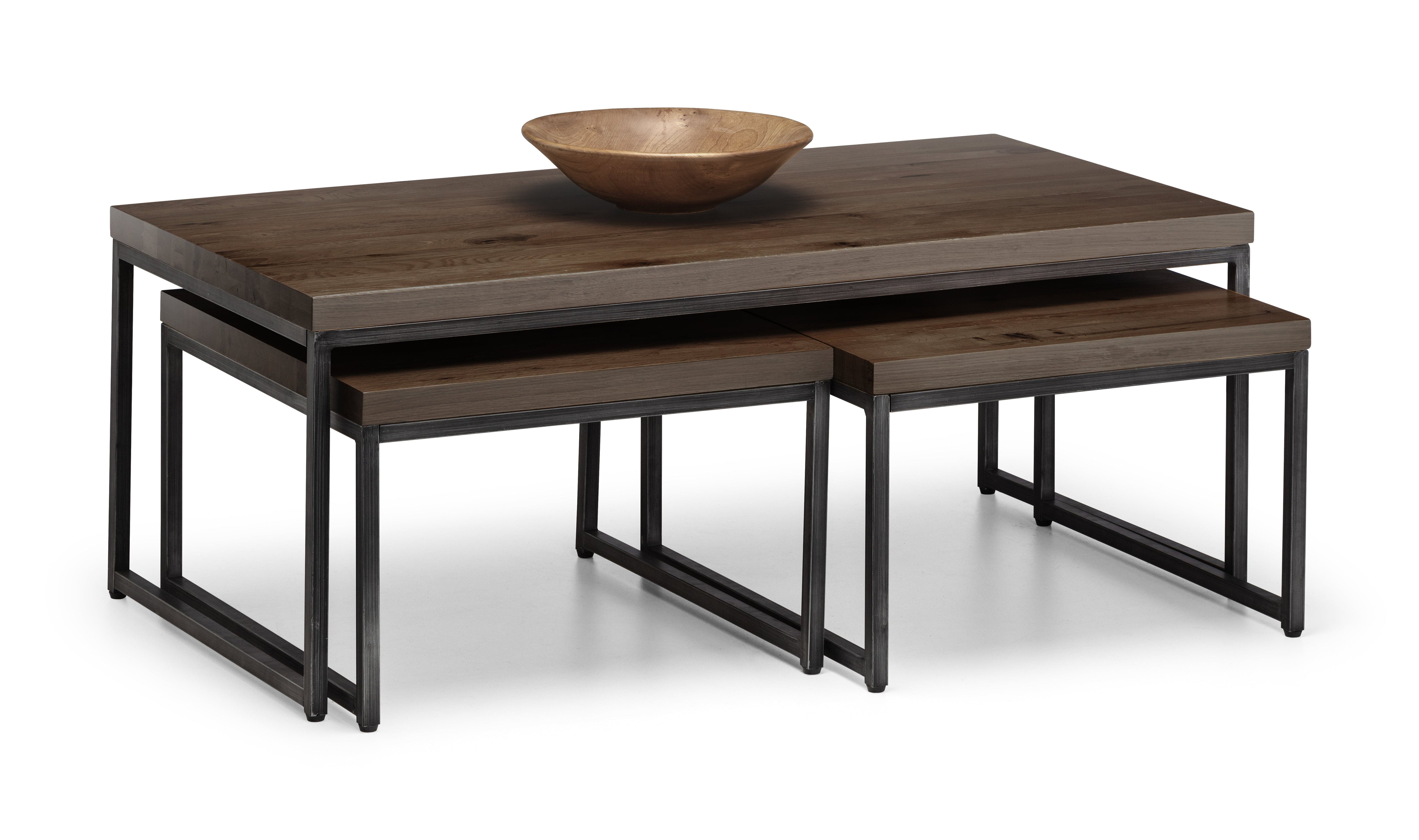Brooklyn Nesting Coffee Tables - Dark Oak – Julian Bowen, view 2