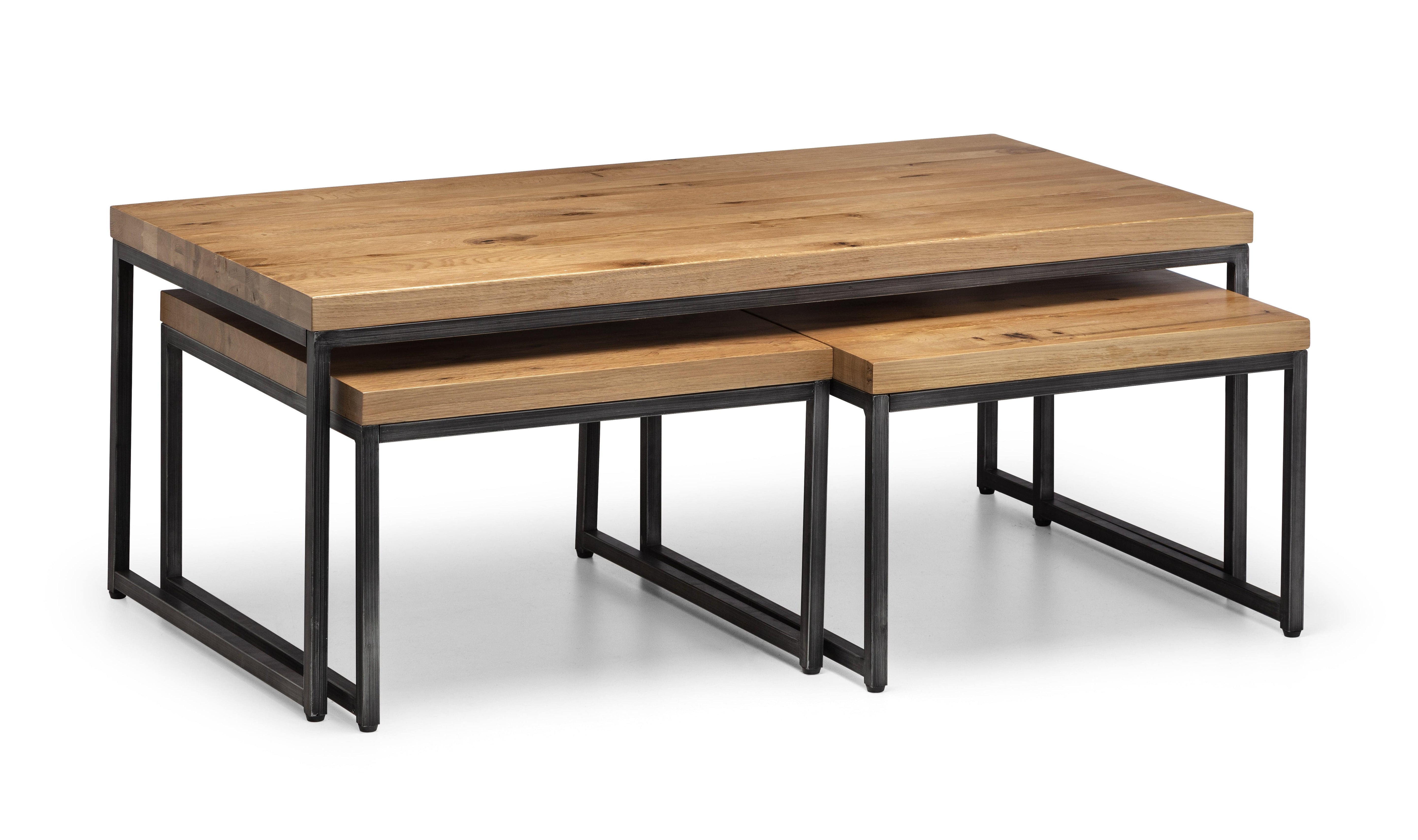 Brooklyn Oak Nesting Coffee Tables – Julian Bowen