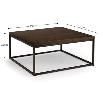 Brooklyn Square Oak Coffee Table Dark Oak – Julian Bowen, view 3