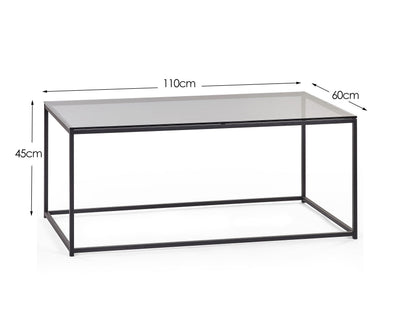 Chicago Coffee Table Smoked Glass – Julian Bowen, view 3