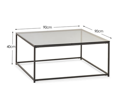 Chicago Square Coffee Table Smoked Glass – Julian Bowen, view 3