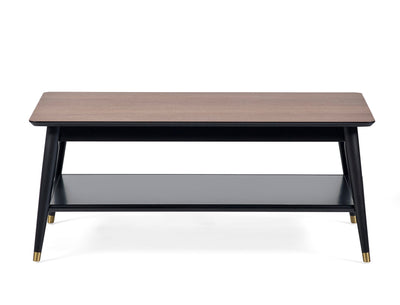 Findlay Coffee Table With Shelf - Walnut & Black – Julian Bowen, view 2