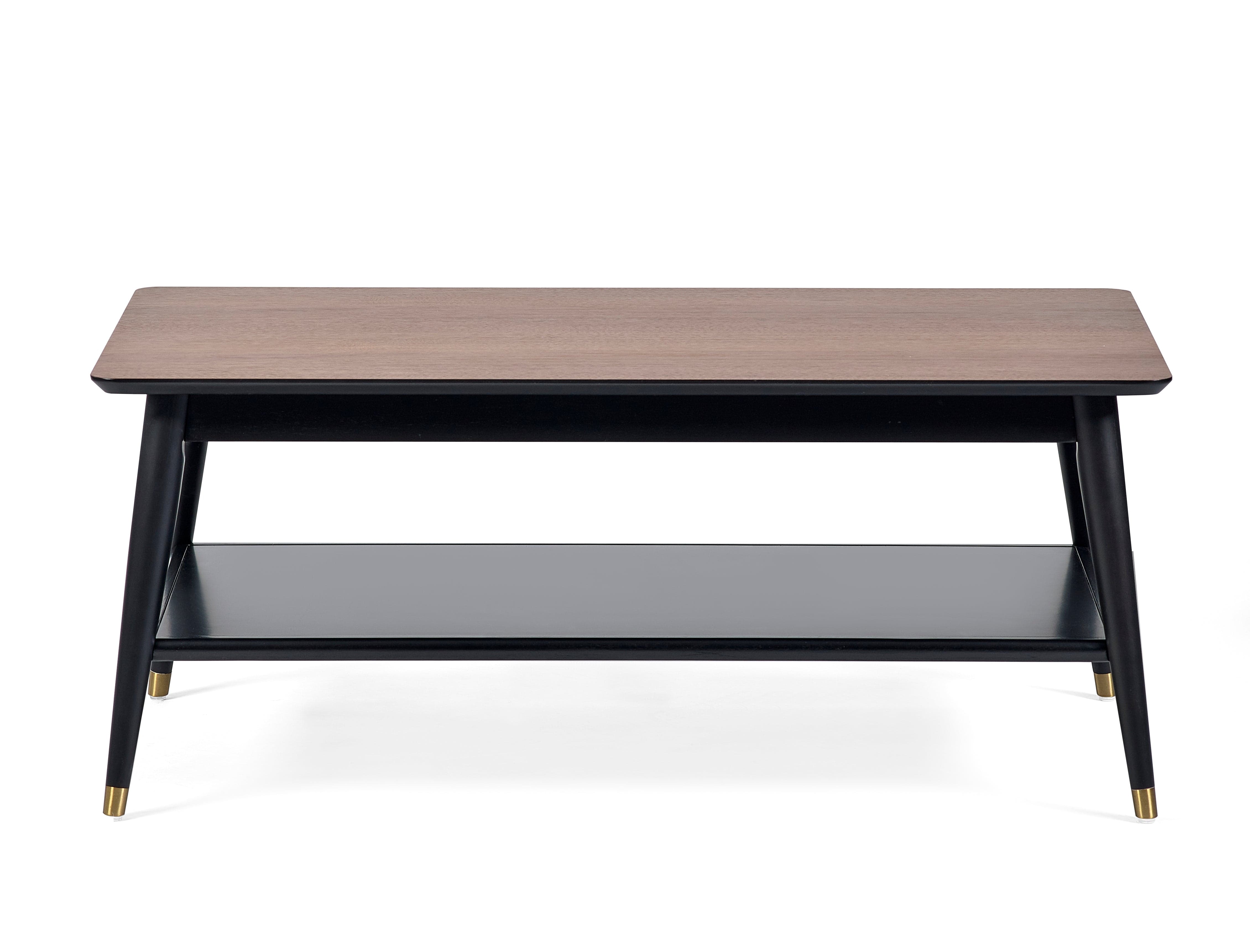 Findlay Coffee Table With Shelf - Walnut & Black – Julian Bowen, view 2