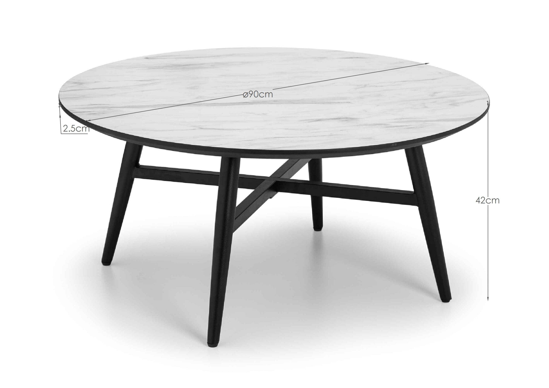 Firenze Marble Effect Coffee Table – Julian Bowen, view 4