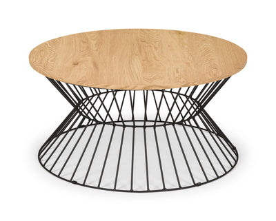 Jersey Round Wire Coffee Table - Euro Oak – Julian Bowen