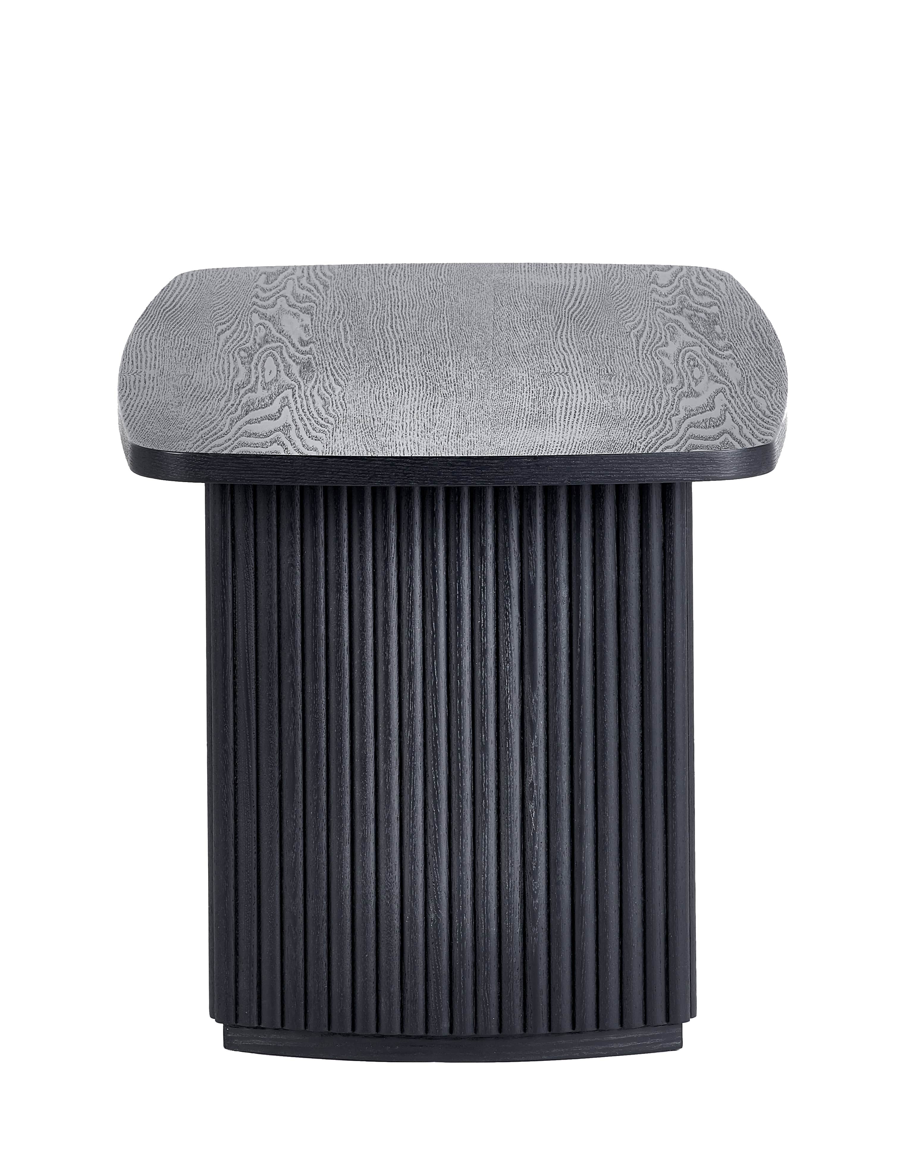 Louis Fluted Compact Coffee Table - Black – Julian Bowen, view 5