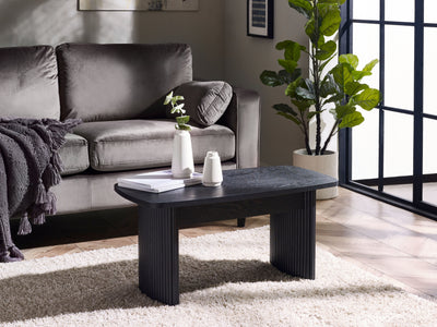 Louis Fluted Compact Coffee Table - Black – Julian Bowen, view 2