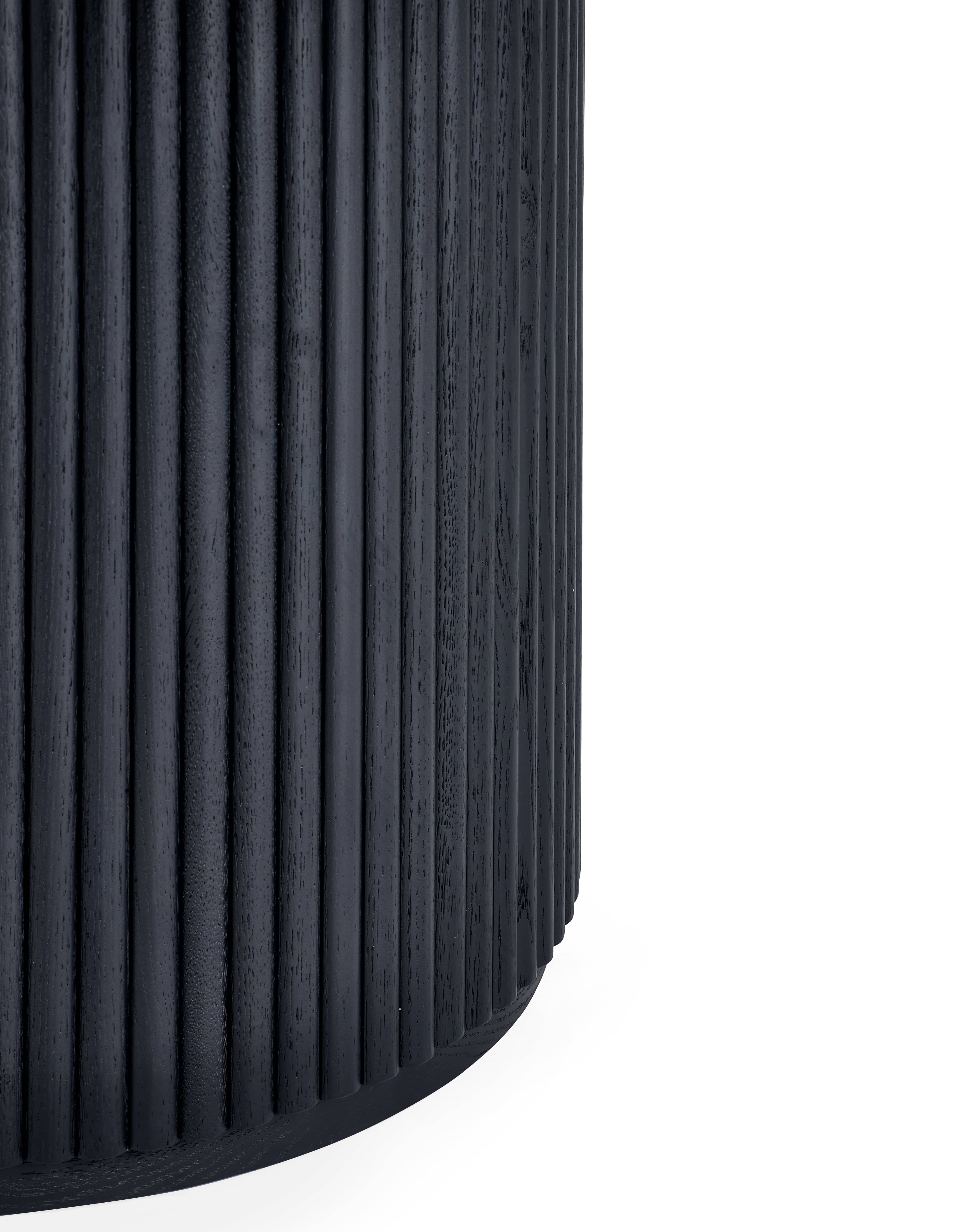 Louis Fluted Round Coffee Table - Black – Julian Bowen, view 6