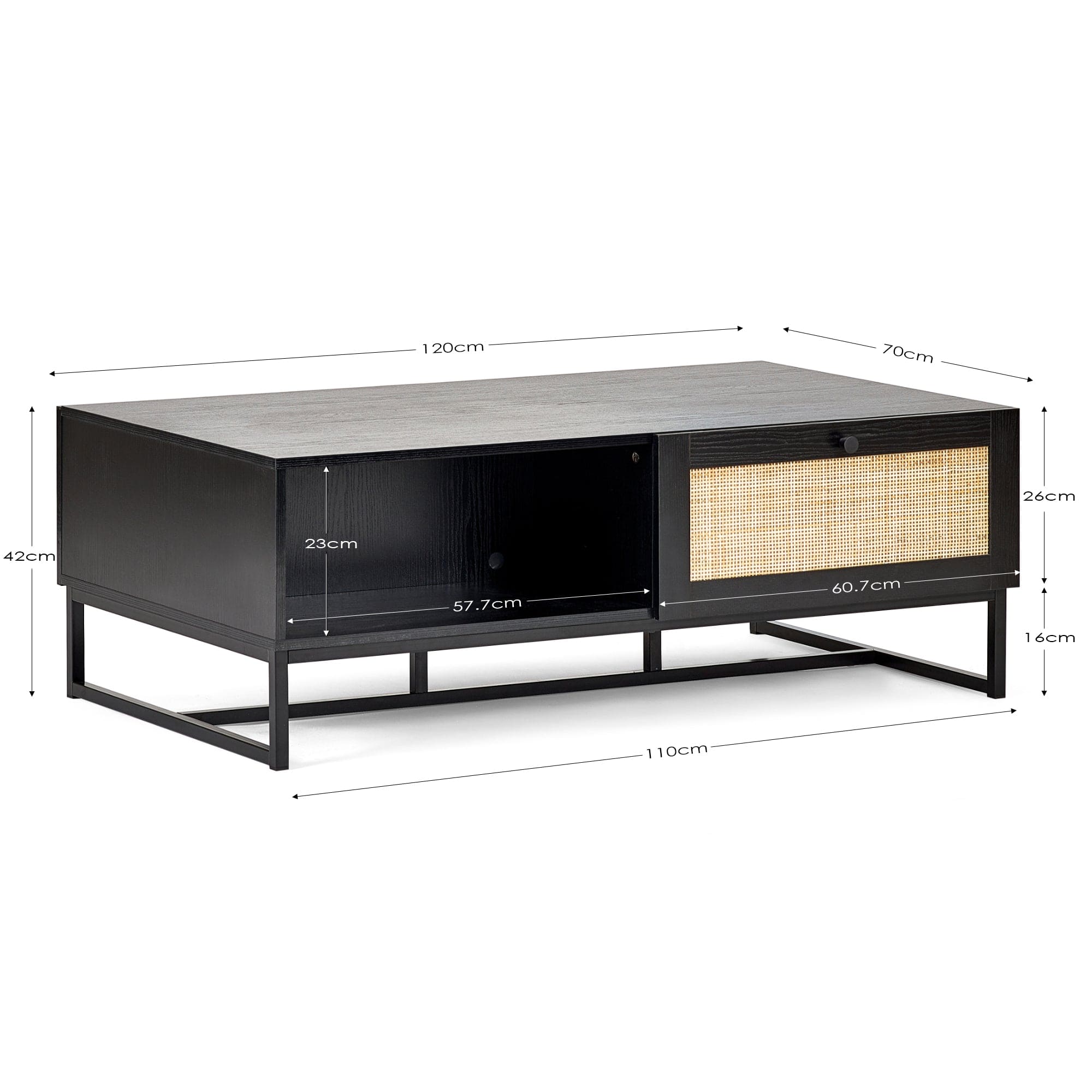 Padstow Coffee Table - Black – Julian Bowen, view 4